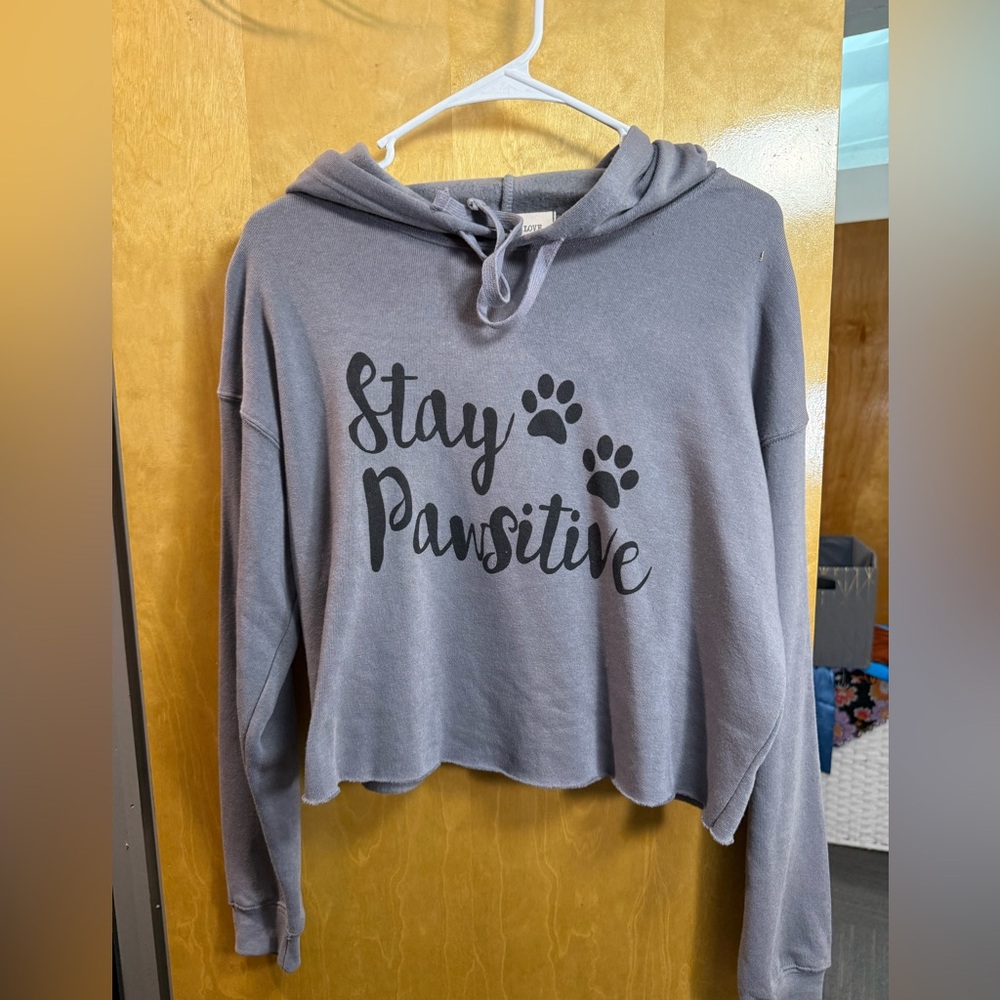 Gray 'Stay Pawsitive' Hoodie